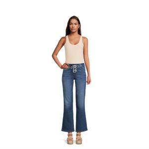 NWT No Boundaries Lace Up Boot Cut Dark Wash Jeans Size 15